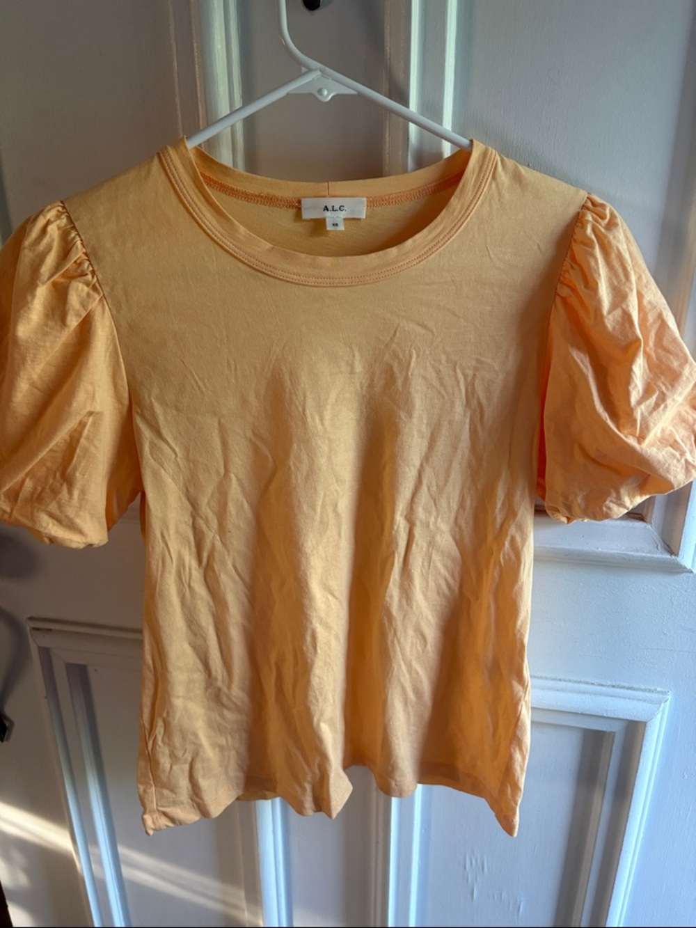 A.L.C. Puff Sleeve Tee in Peach